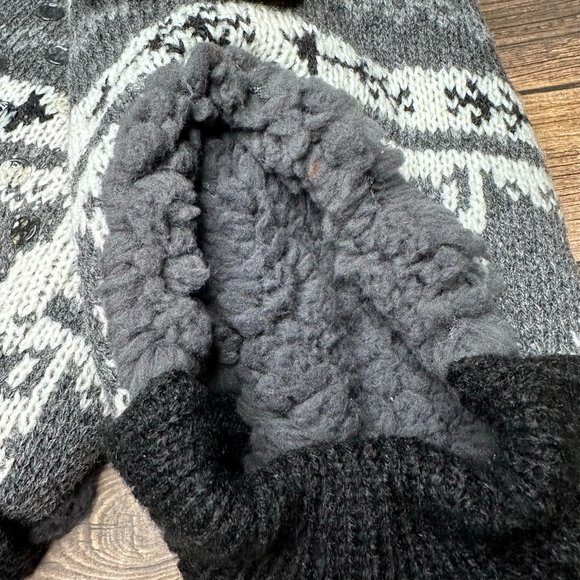 NWT Northeast Outfitters Men's Cozy Cabin Slippers Size Large (Black Grey Moose) - Picture 4 of 8